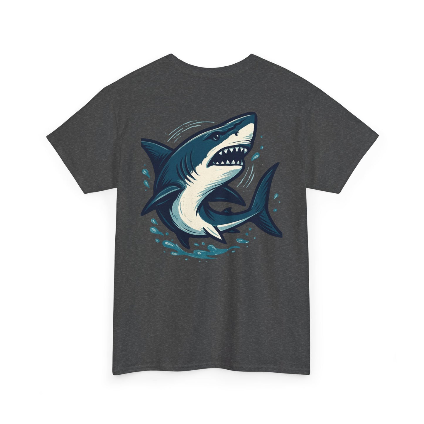 Vintage Shark Coffee Tee, Unisex Heavy Cotton Shirt, Beach Lover Gift, Summer Vibe Apparel, Nautical Humor T-Shirt
