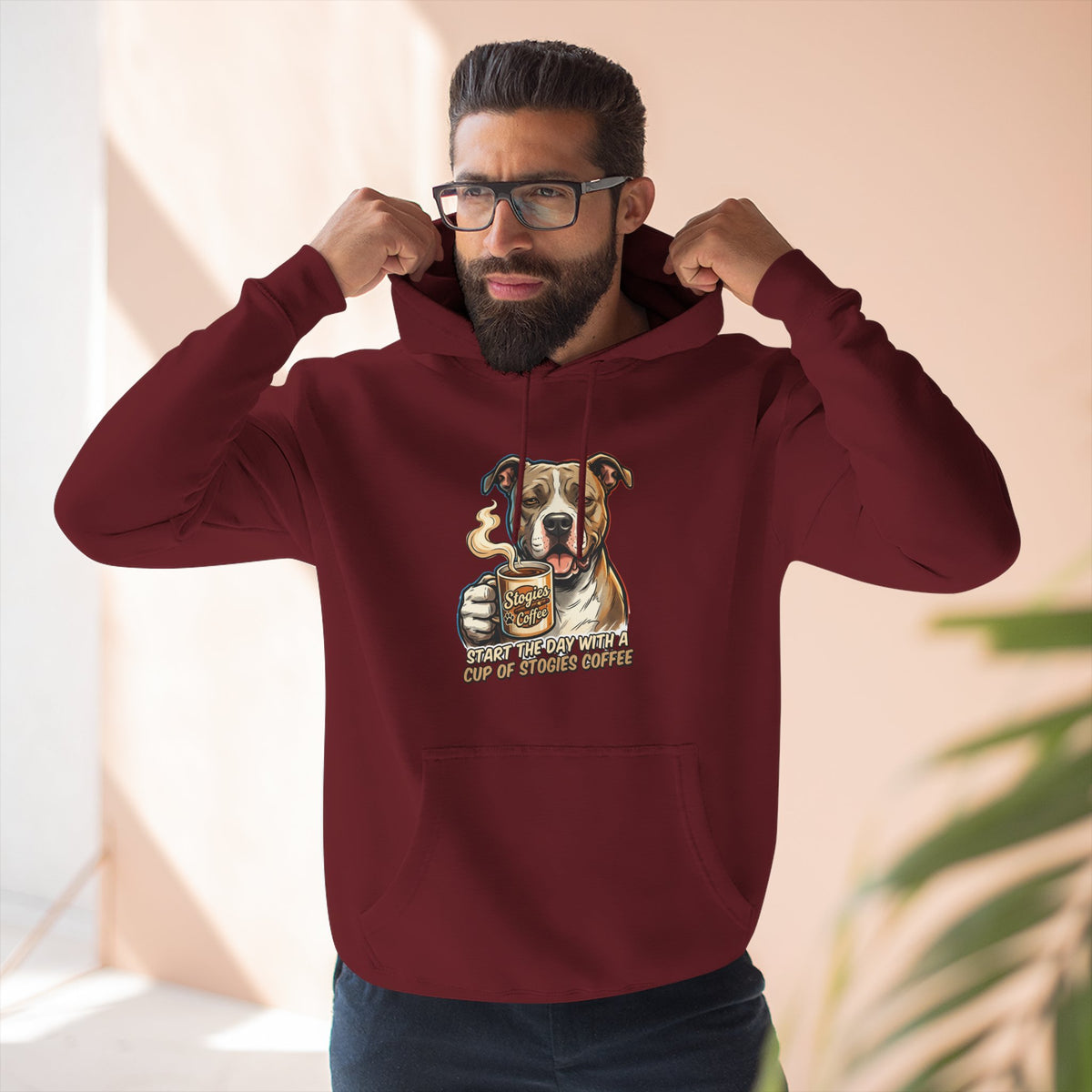 Bulldog Coffee Lover Fleece Hoodie