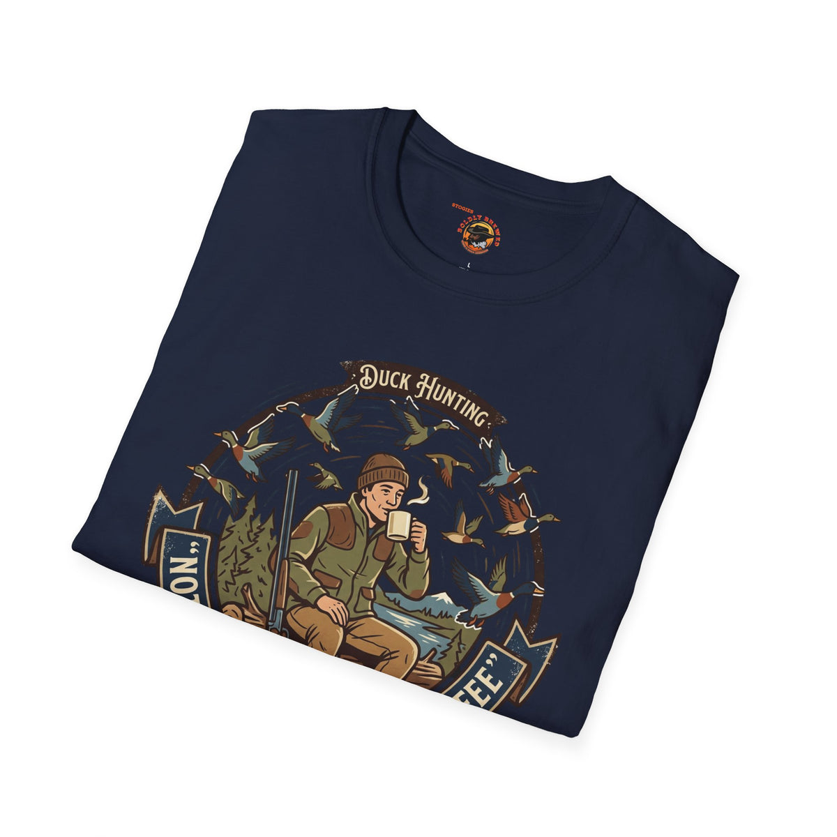 Hunting Coffee T-Shirt — "No Hunting Until I've Had My Coffee" Vintage Camper Design