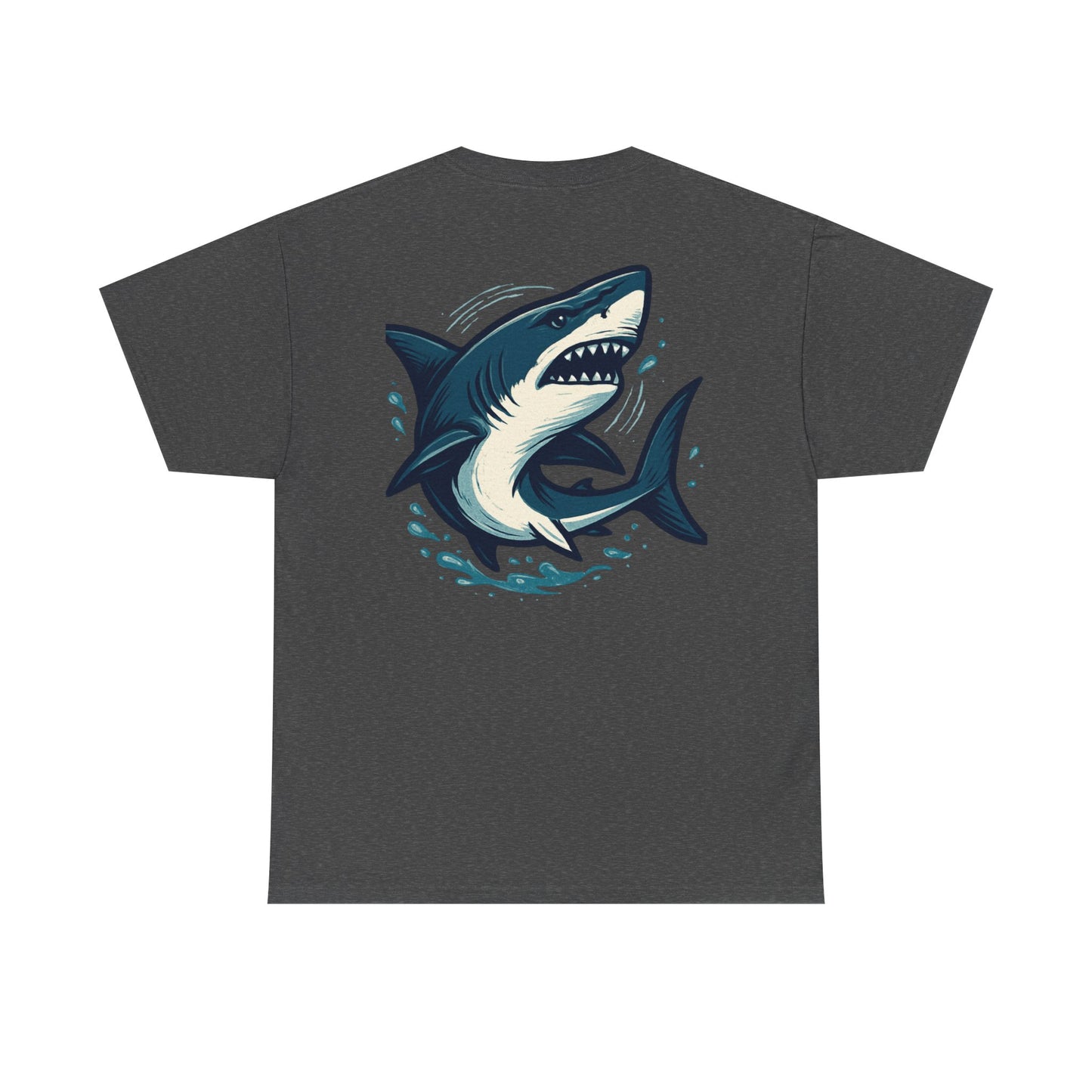 Vintage Shark Coffee Tee, Unisex Heavy Cotton Shirt, Beach Lover Gift, Summer Vibe Apparel, Nautical Humor T-Shirt