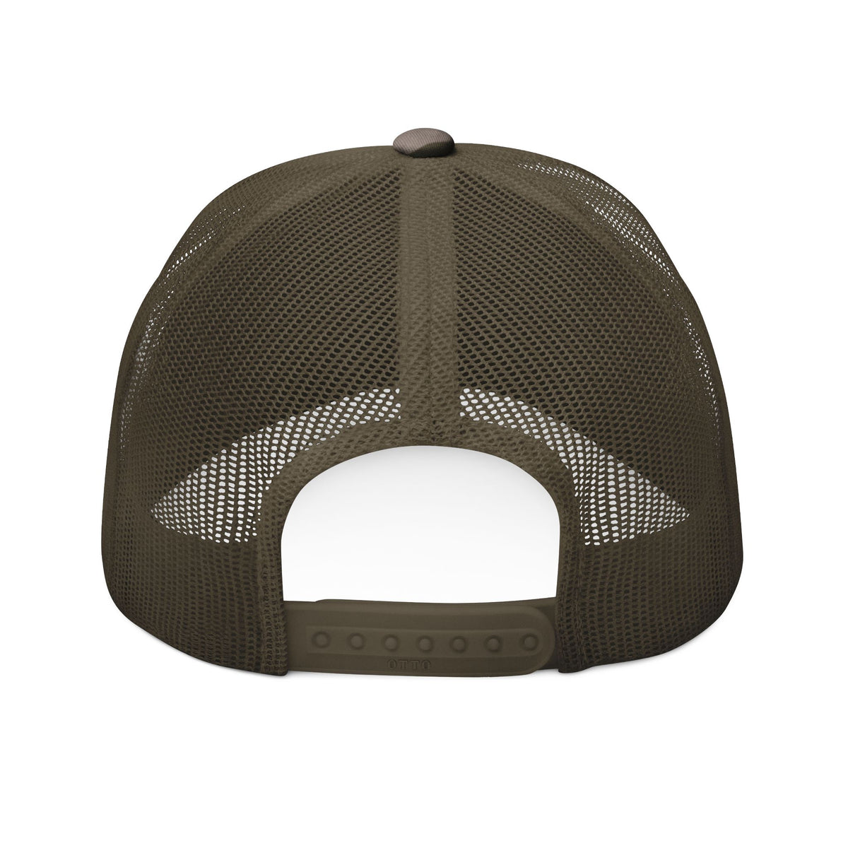 Embroidered Camo Trucker Hat — Woodland Mesh Snapback with Patch