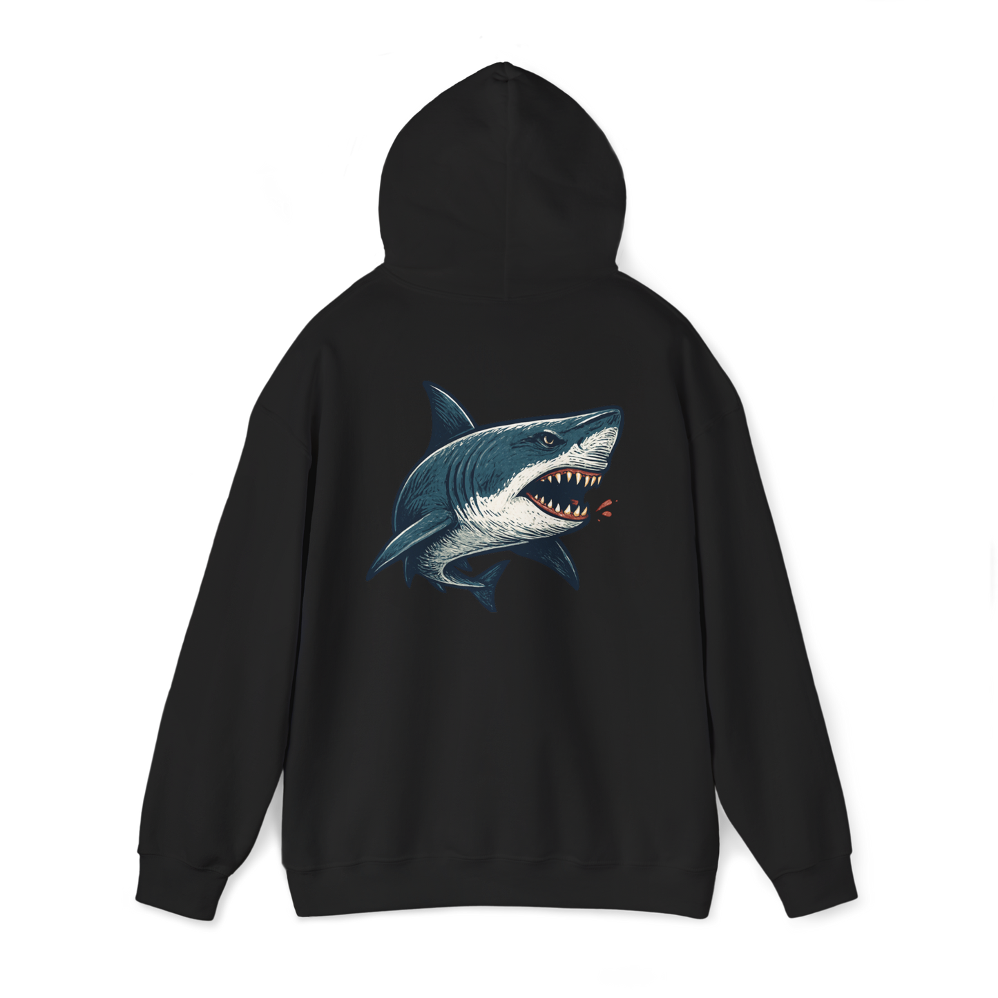 Shark-Themed Hooded Sweatshirt, Cozy Apparel, Perfect Gift for Birthdays, Beach Trips, and Casual Outings
