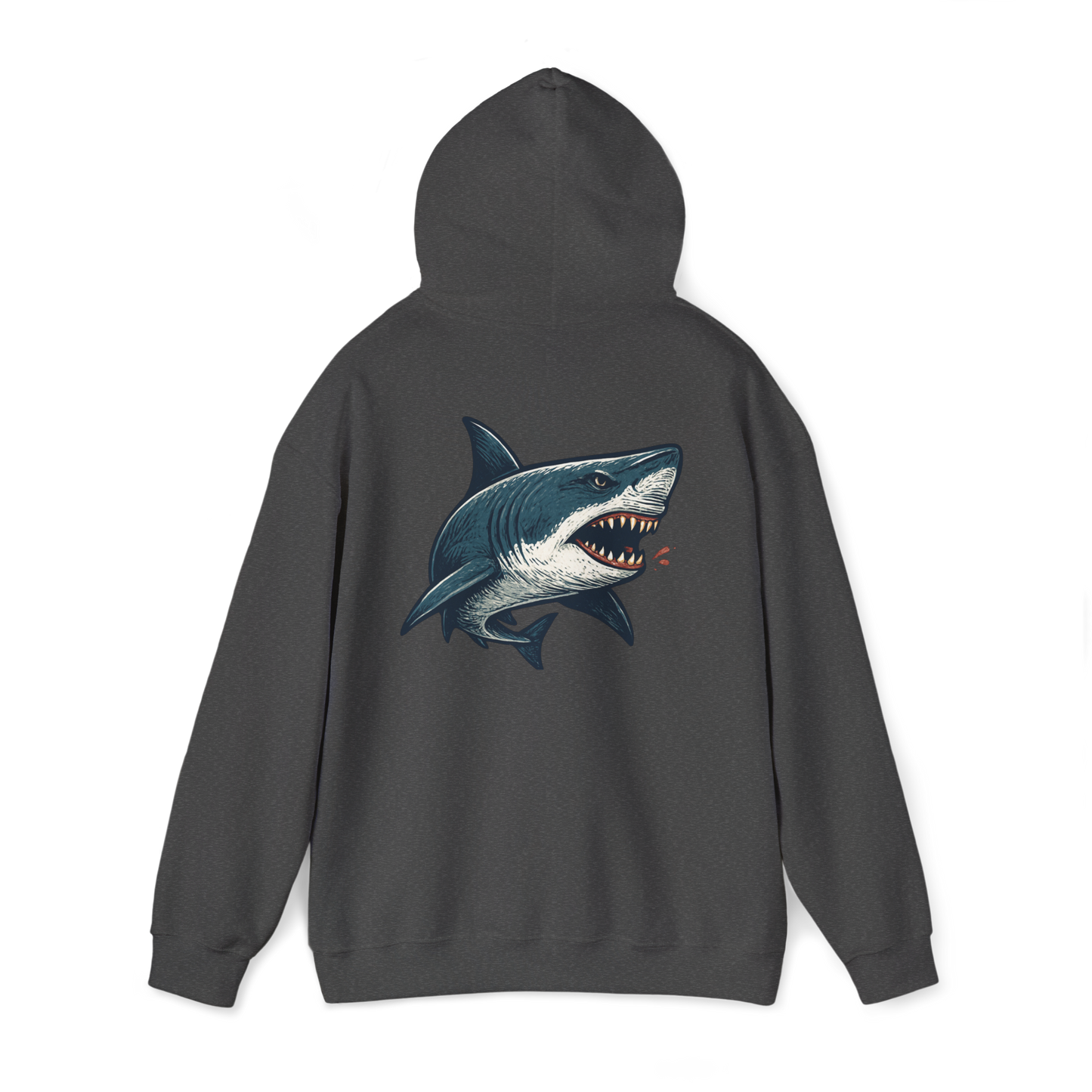 Shark-Themed Hooded Sweatshirt, Cozy Apparel, Perfect Gift for Birthdays, Beach Trips, and Casual Outings