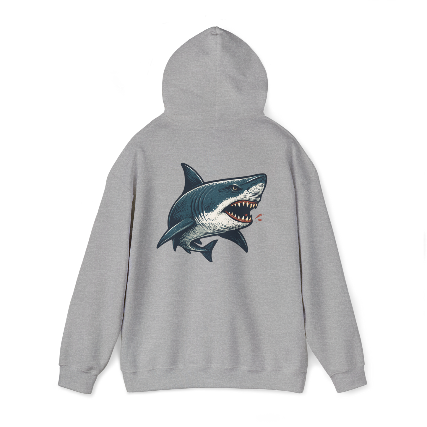 Shark-Themed Hooded Sweatshirt, Cozy Apparel, Perfect Gift for Birthdays, Beach Trips, and Casual Outings