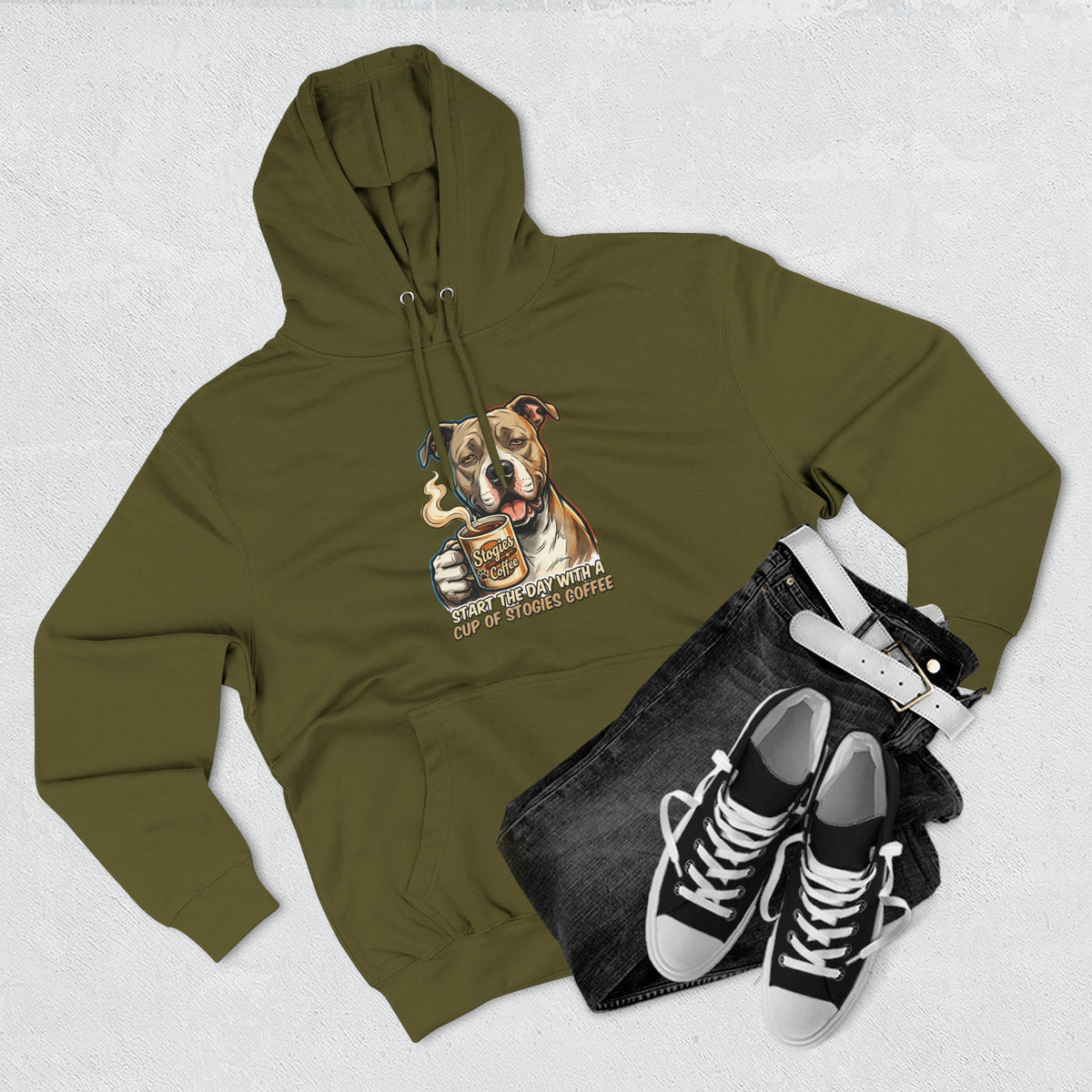 Bulldog Coffee Lover Fleece Hoodie