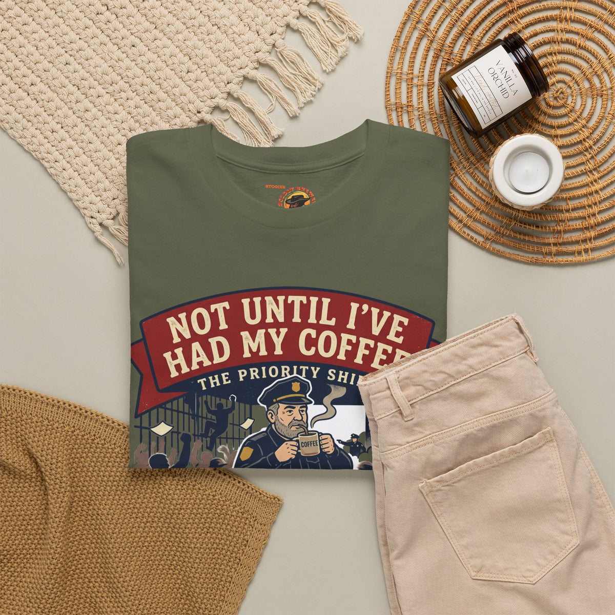 Not Until I’ve Had My Coffee T-Shirt — Funny Coffee Crew Tee for Coffee Lovers