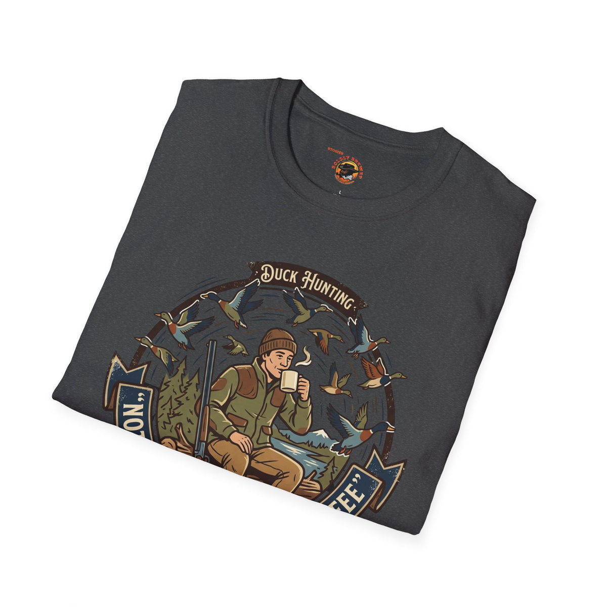 Hunting Coffee T-Shirt — "No Hunting Until I've Had My Coffee" Vintage Camper Design