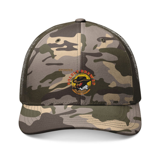 Camouflage Trucker Hat with Embroidered Outdoor Emblem