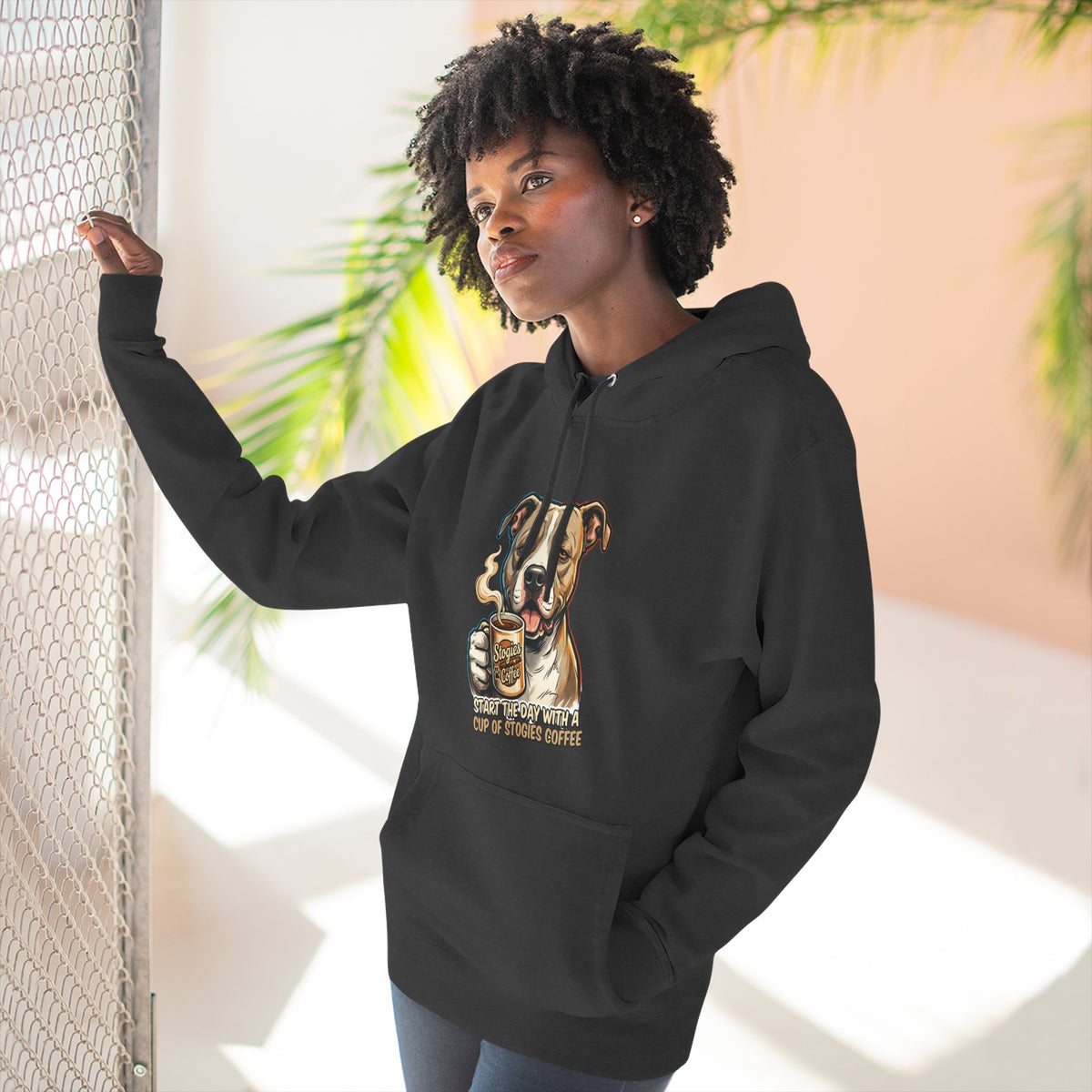 Bulldog Coffee Lover Fleece Hoodie