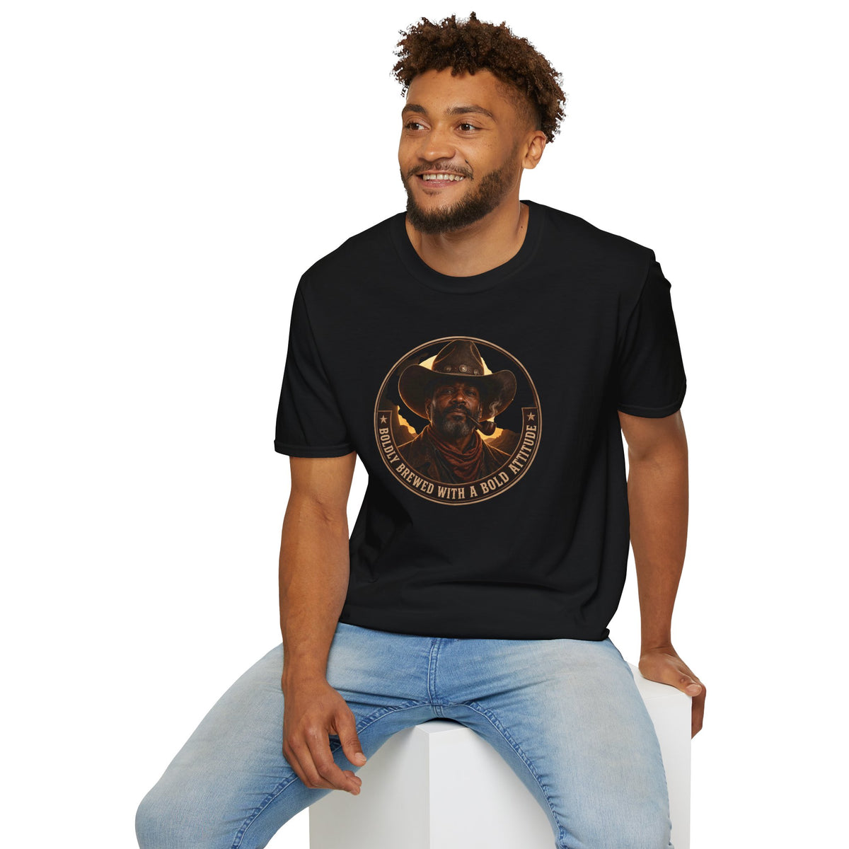 Cowboy Coffee-Inspired Graphic T-Shirt – “Brewed With a Bold Attitude”