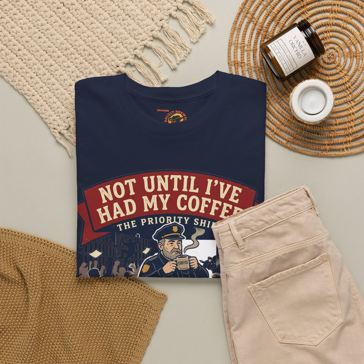 Not Until I’ve Had My Coffee T-Shirt — Funny Coffee Crew Tee for Coffee Lovers
