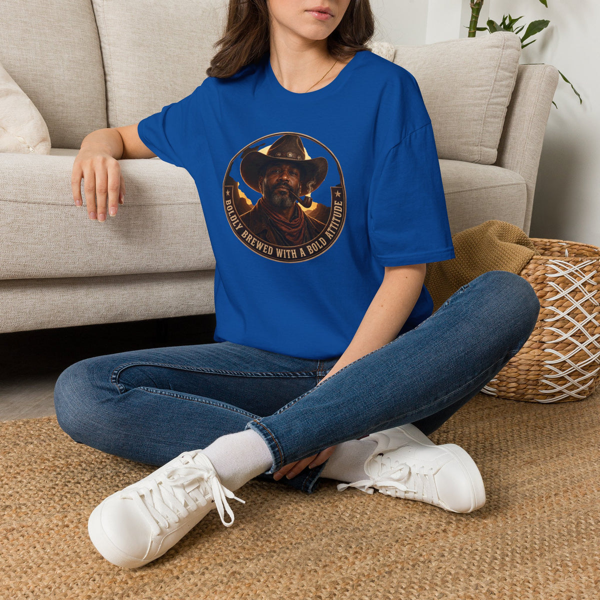 Cowboy Coffee-Inspired Graphic T-Shirt – “Brewed With a Bold Attitude”