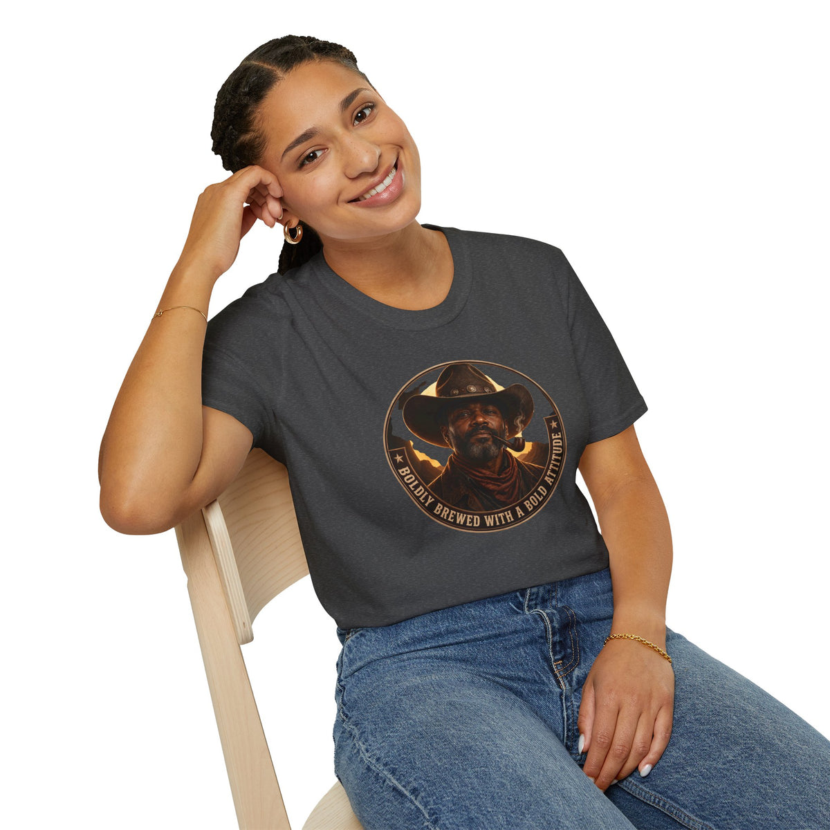 Cowboy Coffee-Inspired Graphic T-Shirt – “Brewed With a Bold Attitude”