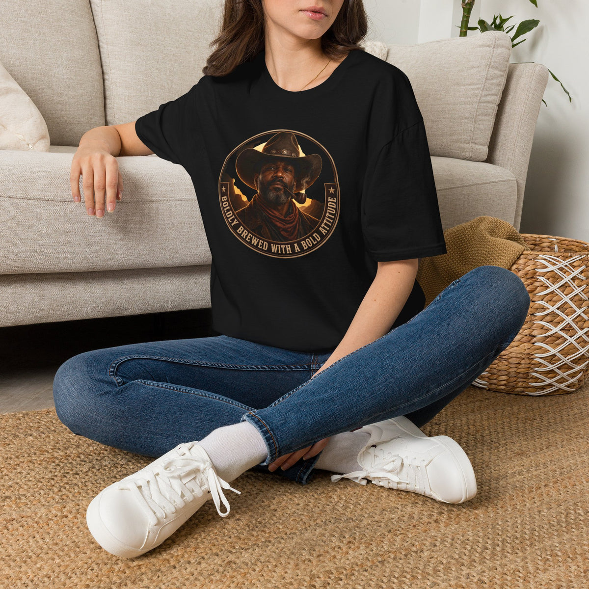Cowboy Coffee-Inspired Graphic T-Shirt – “Brewed With a Bold Attitude”