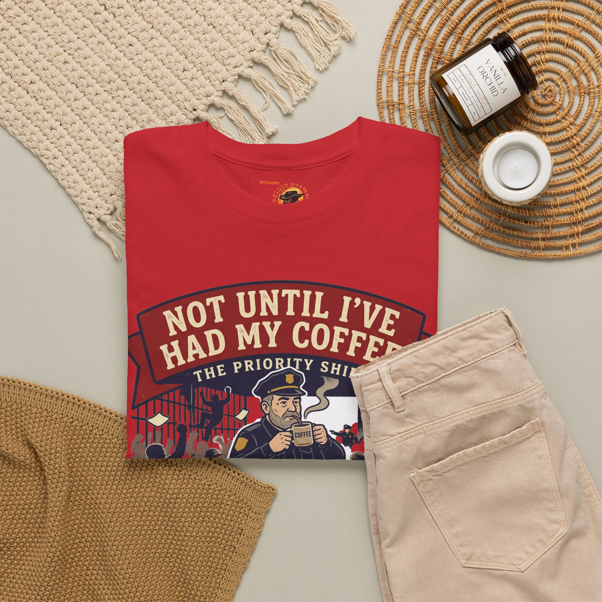 Not Until I’ve Had My Coffee T-Shirt — Funny Coffee Crew Tee for Coffee Lovers