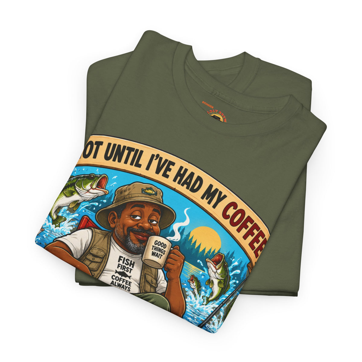 Not Until I’ve Had My Coffee T-Shirt – Funny Coffee Lover Camping Design