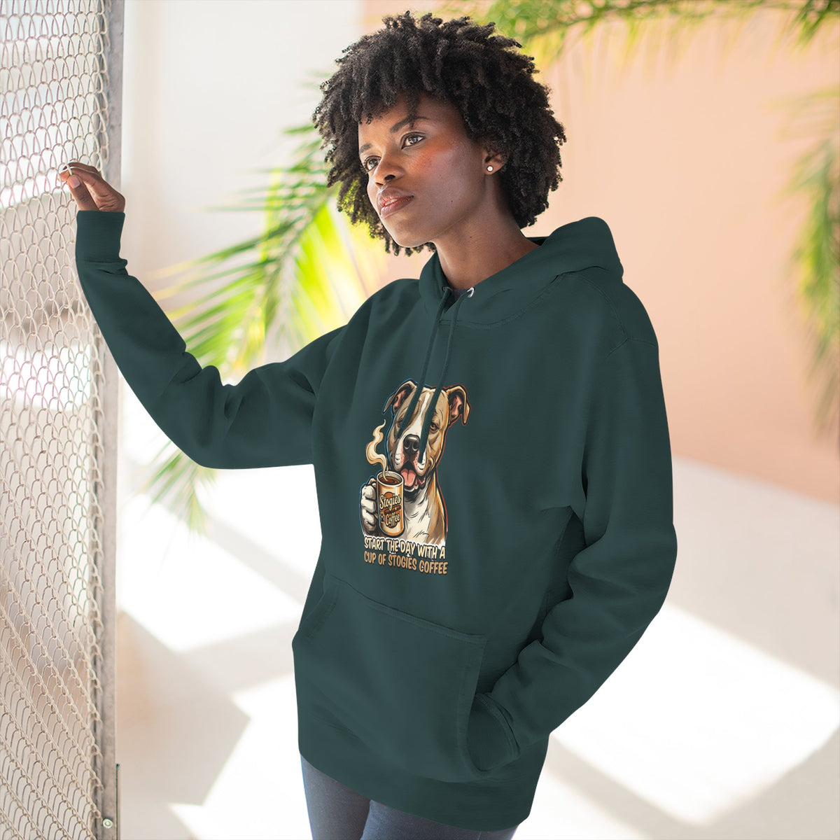 Bulldog Coffee Lover Fleece Hoodie