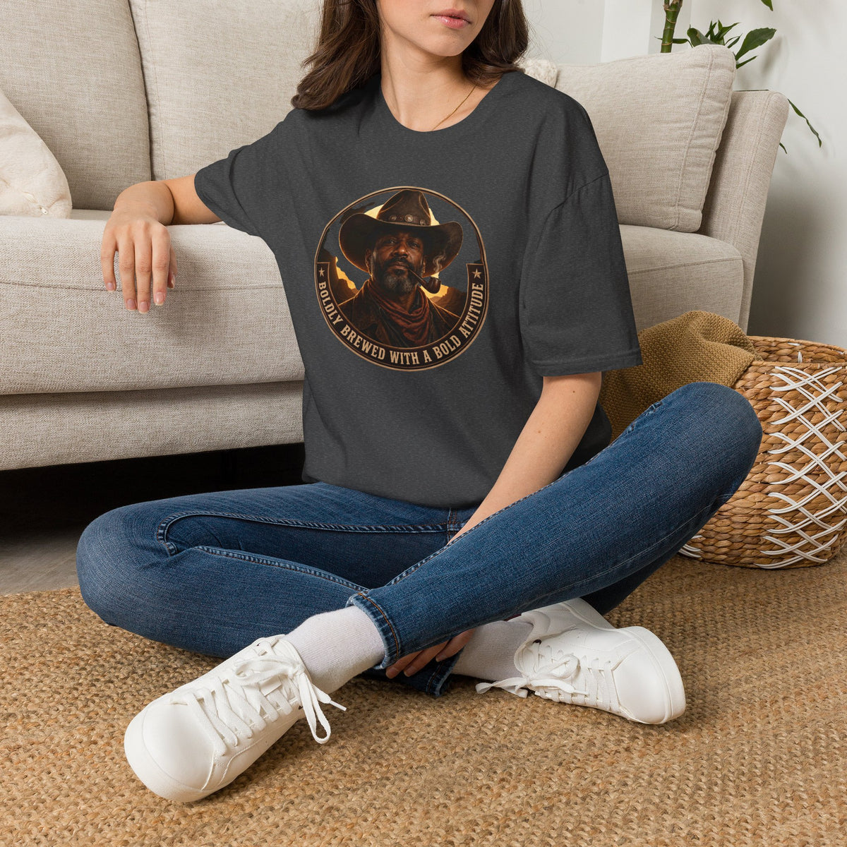 Cowboy Coffee-Inspired Graphic T-Shirt – “Brewed With a Bold Attitude”