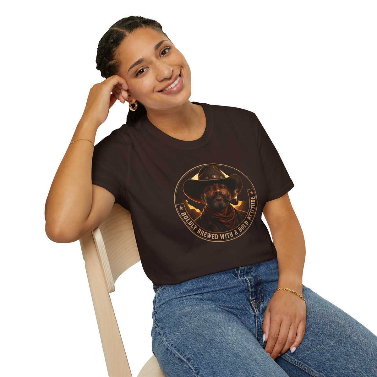 Cowboy Coffee-Inspired Graphic T-Shirt – “Brewed With a Bold Attitude”