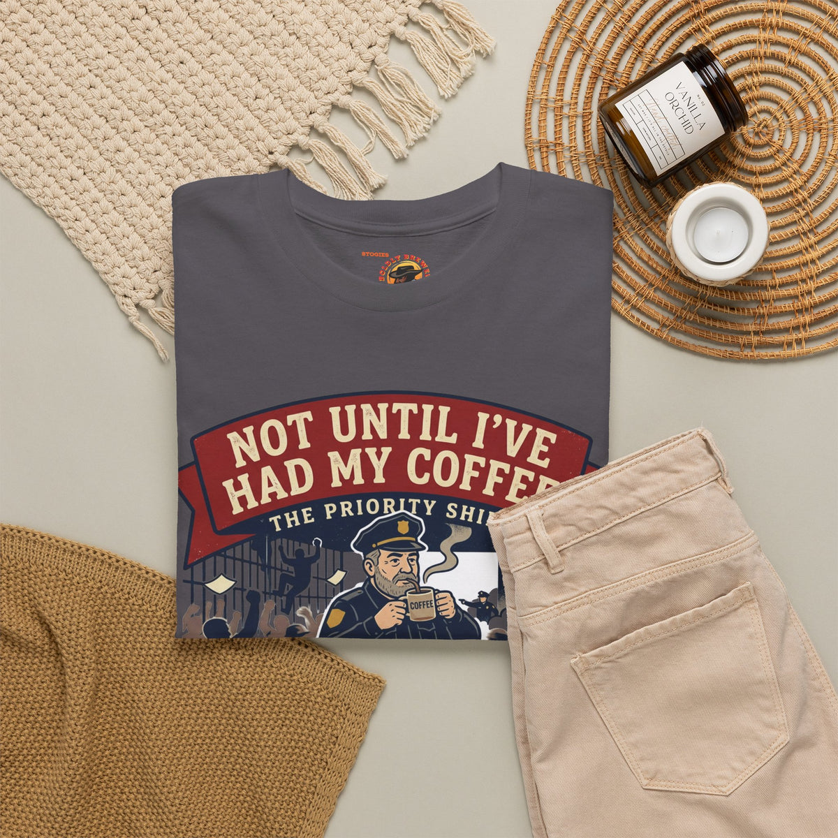 Not Until I’ve Had My Coffee T-Shirt — Funny Coffee Crew Tee for Coffee Lovers