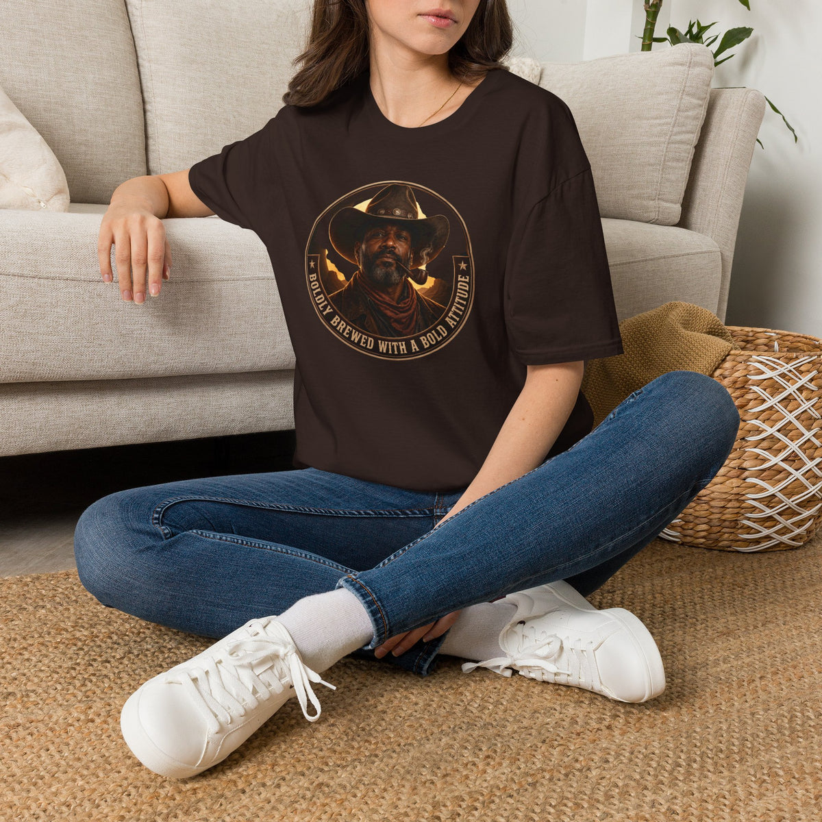 Cowboy Coffee-Inspired Graphic T-Shirt – “Brewed With a Bold Attitude”