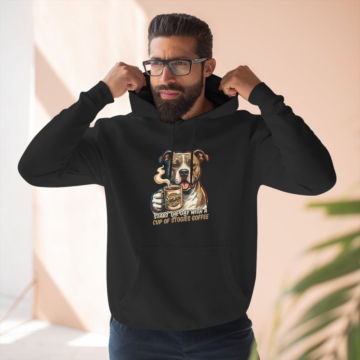 Bulldog Coffee Lover Fleece Hoodie