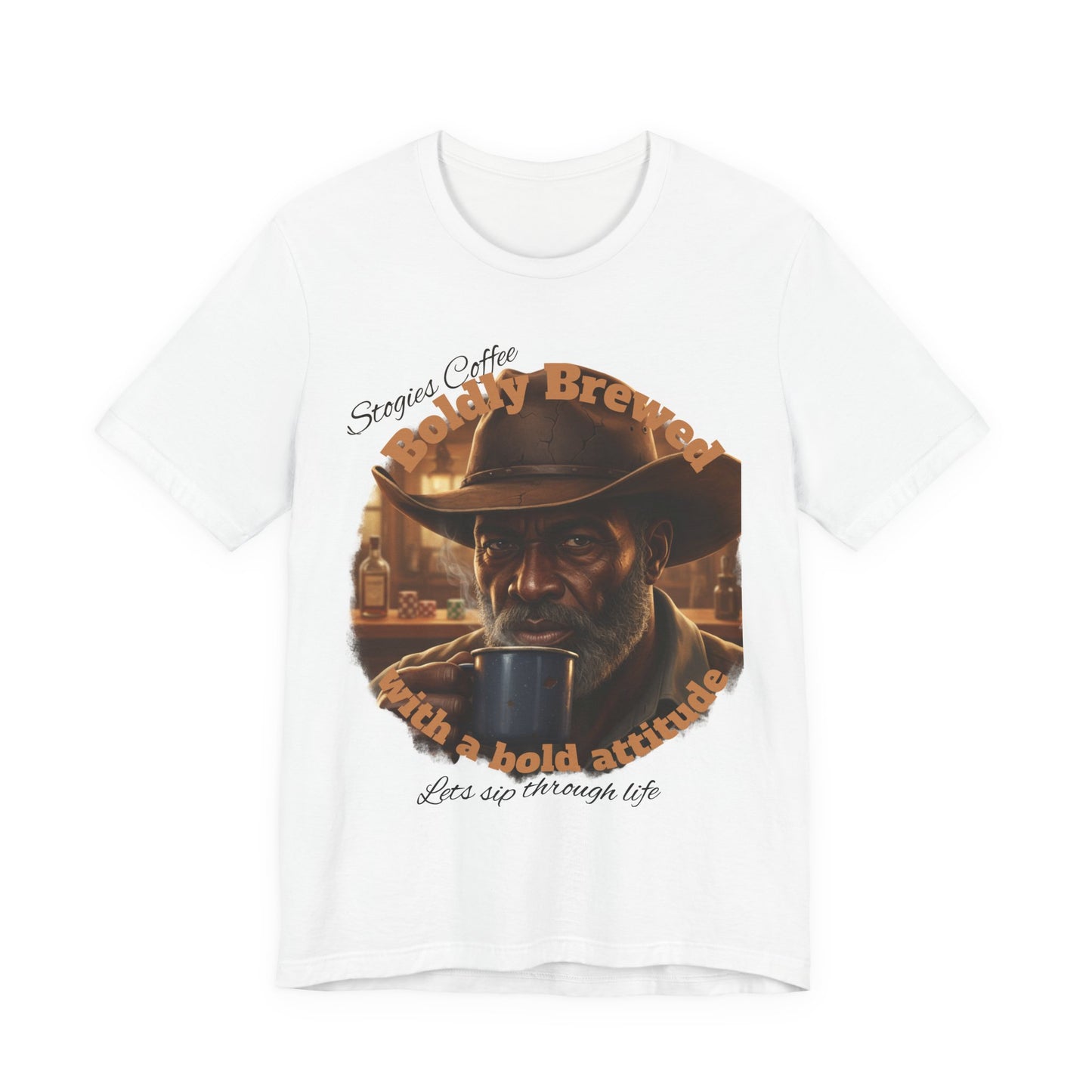 Bold Brew Coffee Tee — "Let's sip through life" Cowboy Coffee T-Shirt