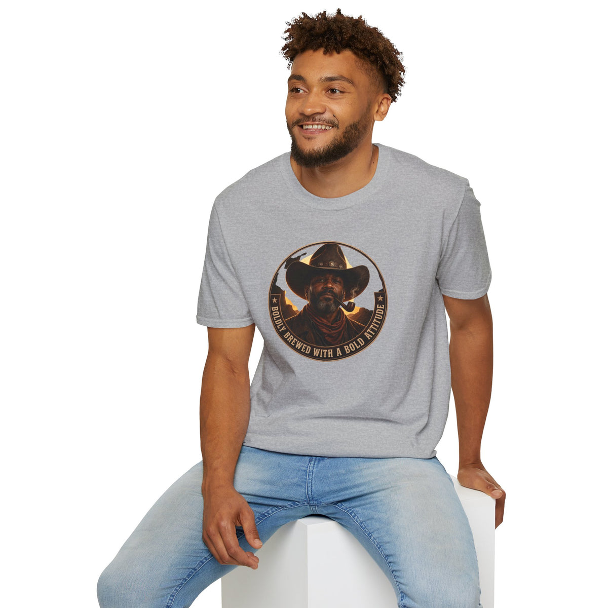 Cowboy Coffee-Inspired Graphic T-Shirt – “Brewed With a Bold Attitude”