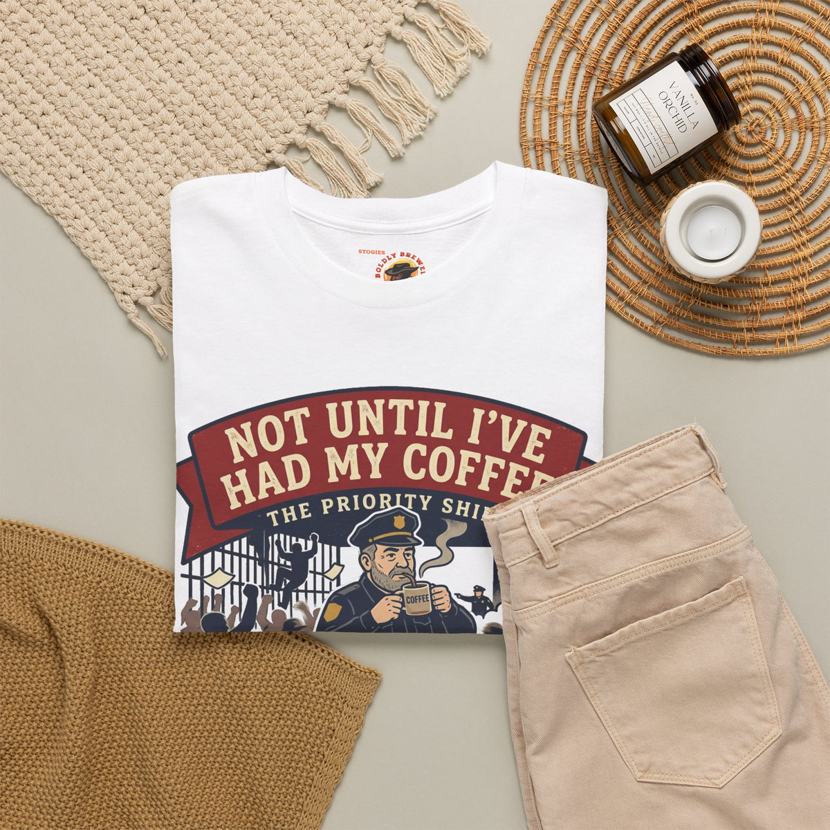 Not Until I’ve Had My Coffee T-Shirt — Funny Coffee Crew Tee for Coffee Lovers