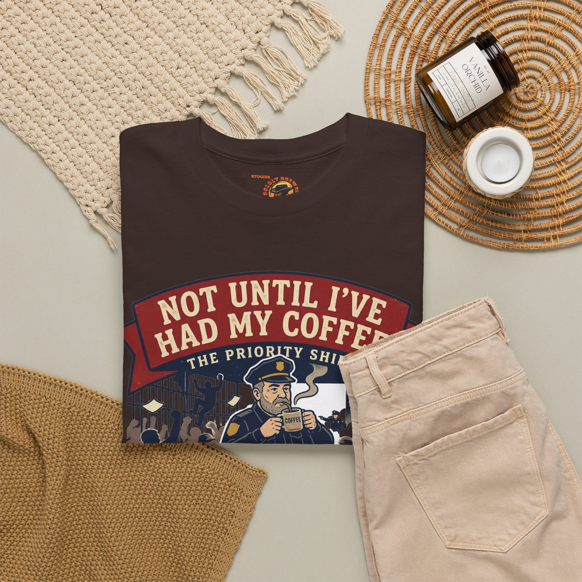 Not Until I’ve Had My Coffee T-Shirt — Funny Coffee Crew Tee for Coffee Lovers