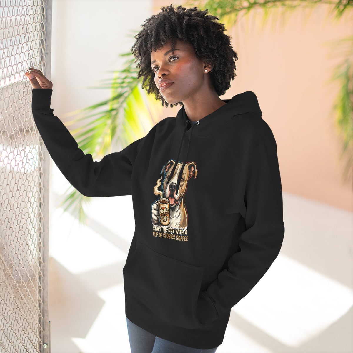 Bulldog Coffee Lover Fleece Hoodie