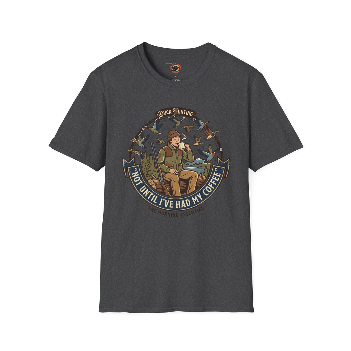 Hunting Coffee T-Shirt — "No Hunting Until I've Had My Coffee" Vintage Camper Design