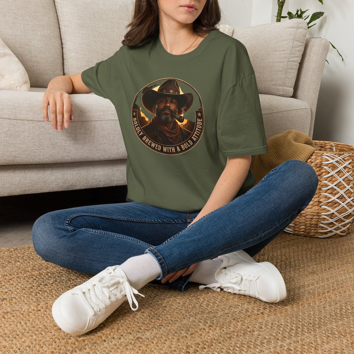Cowboy Coffee-Inspired Graphic T-Shirt – “Brewed With a Bold Attitude”