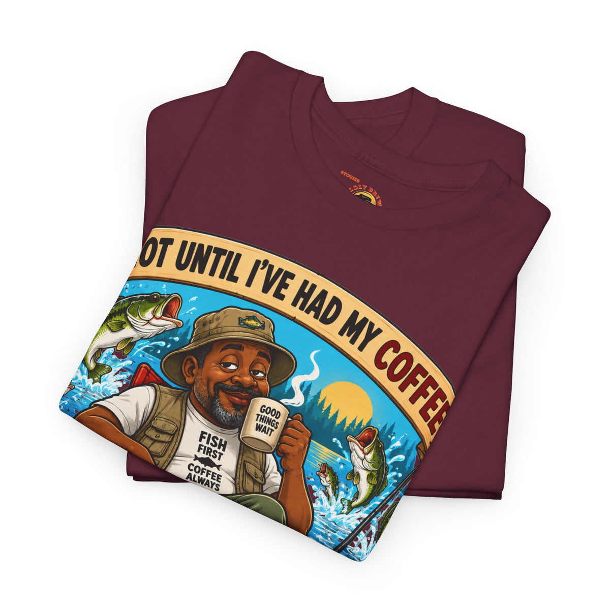 Not Until I’ve Had My Coffee T-Shirt – Funny Coffee Lover Camping Design