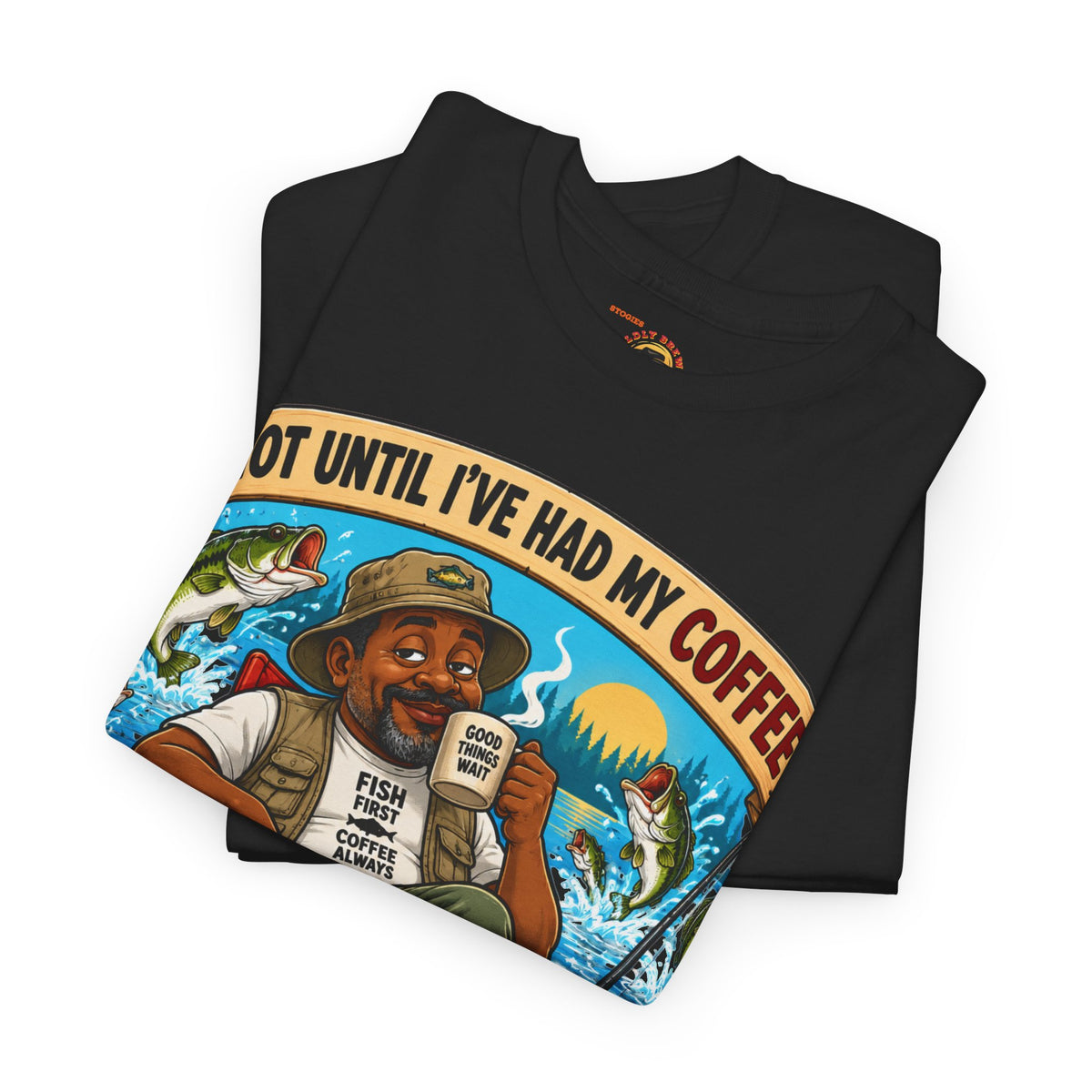 Not Until I’ve Had My Coffee T-Shirt – Funny Coffee Lover Camping Design