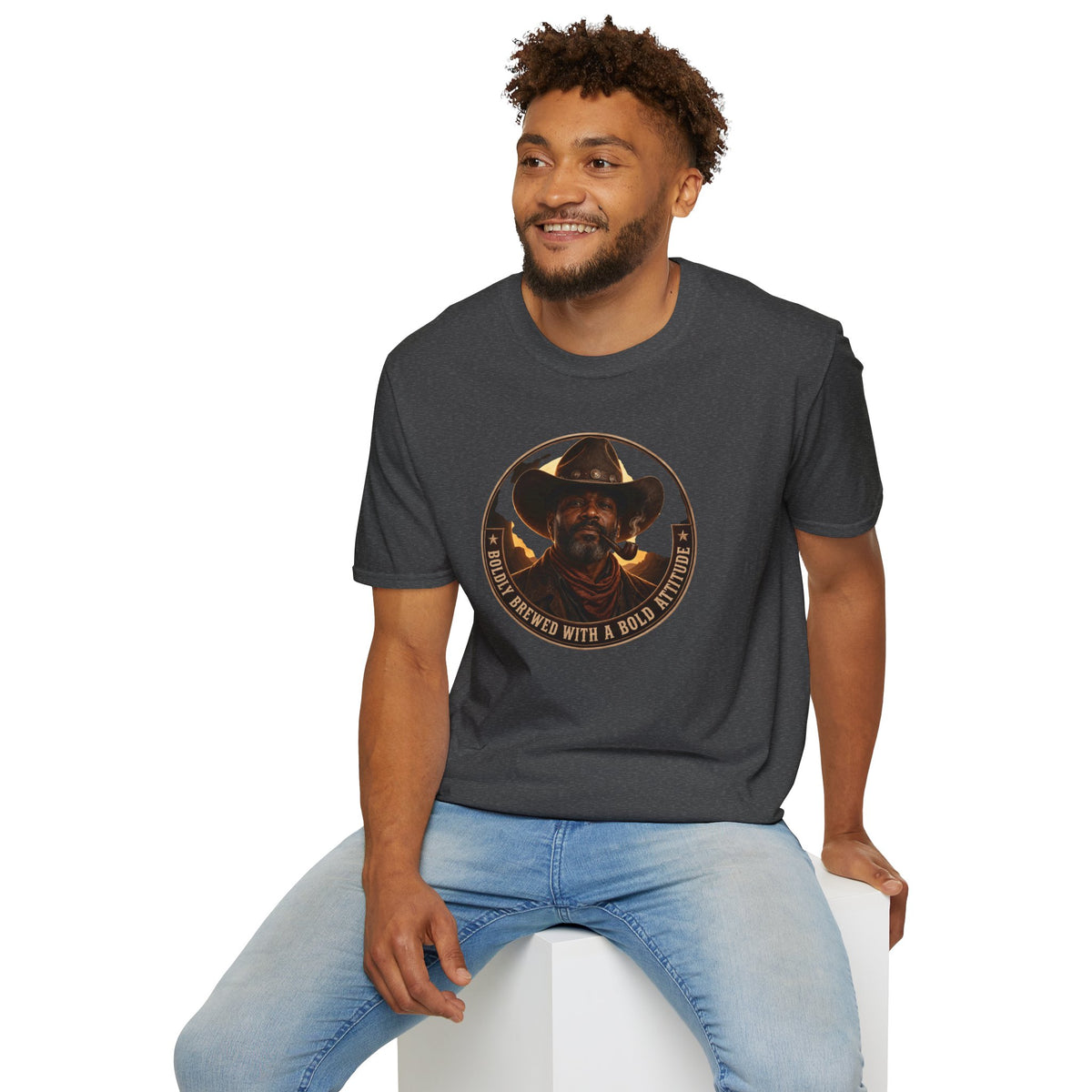 Cowboy Coffee-Inspired Graphic T-Shirt – “Brewed With a Bold Attitude”