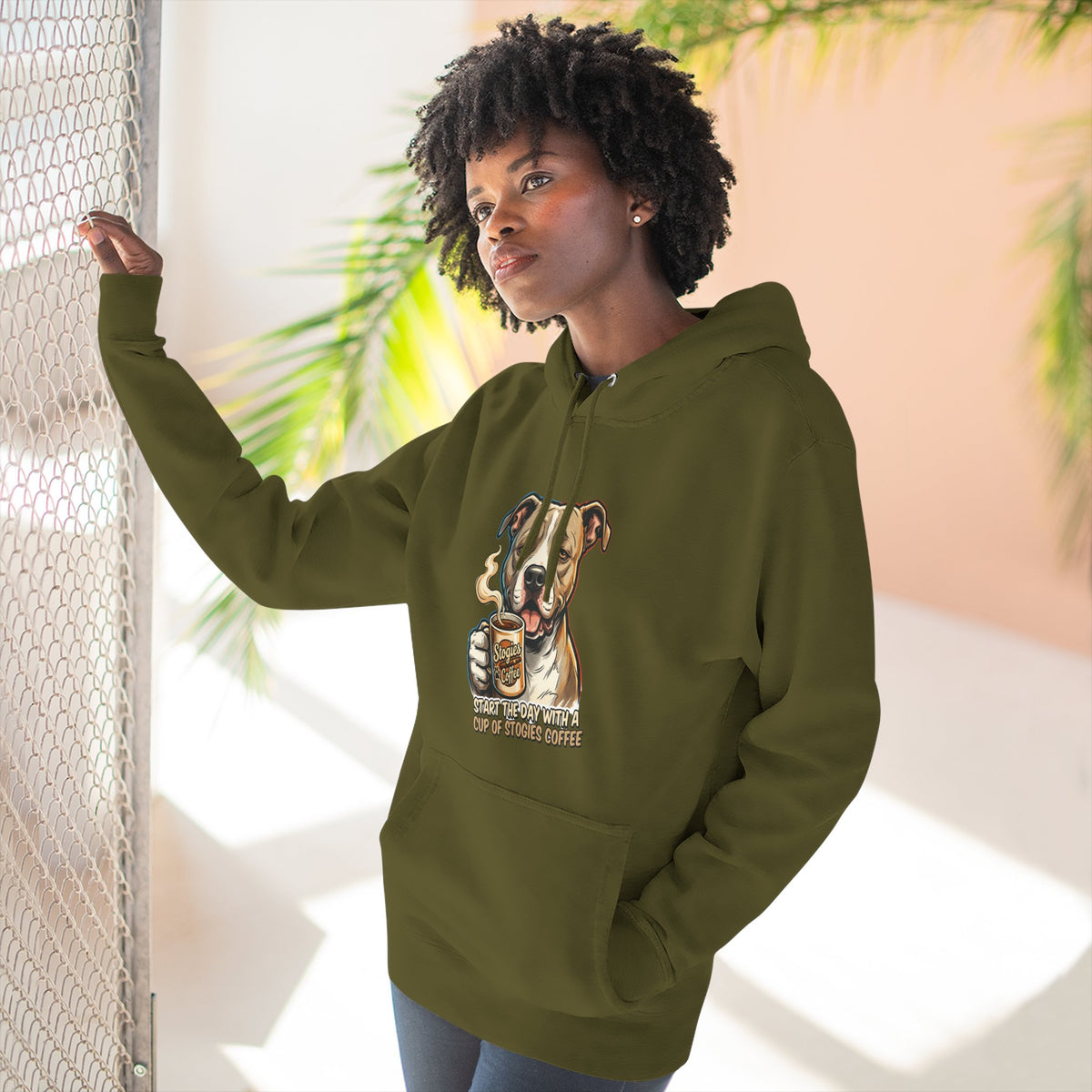 Bulldog Coffee Lover Fleece Hoodie
