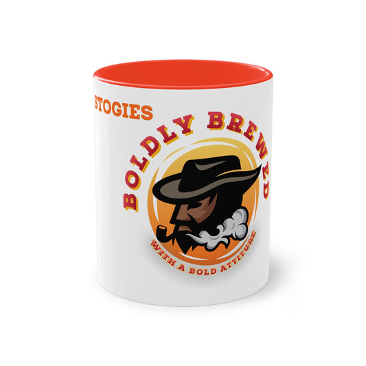 Boldly Brewed Two-Tone Coffee Mug for Coffee Lovers, Unique Gift for Dads, Smokers, Tea Enthusiasts, Perfect for Father's Day, Birthdays