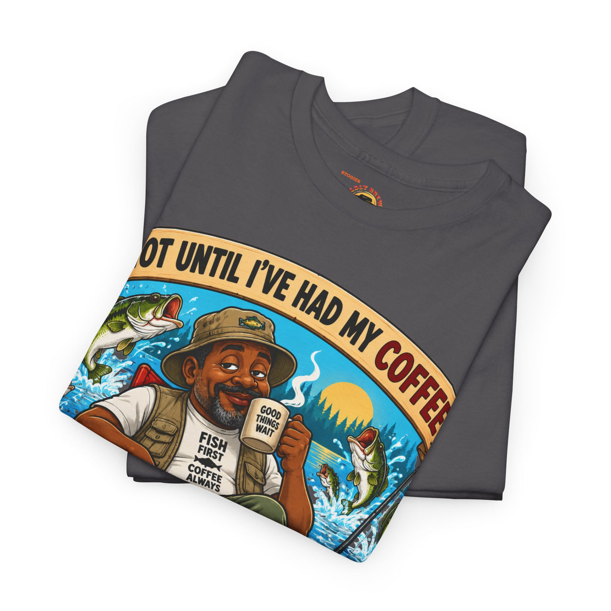 Not Until I’ve Had My Coffee T-Shirt – Funny Coffee Lover Camping Design