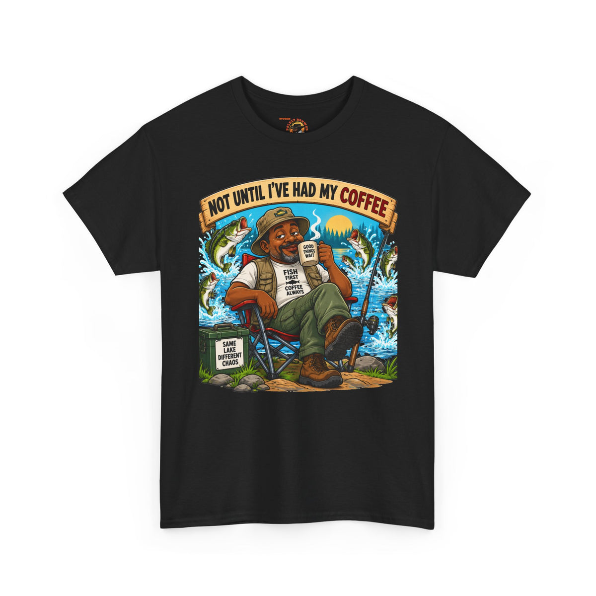 Not Until I’ve Had My Coffee T-Shirt – Funny Coffee Lover Camping Design