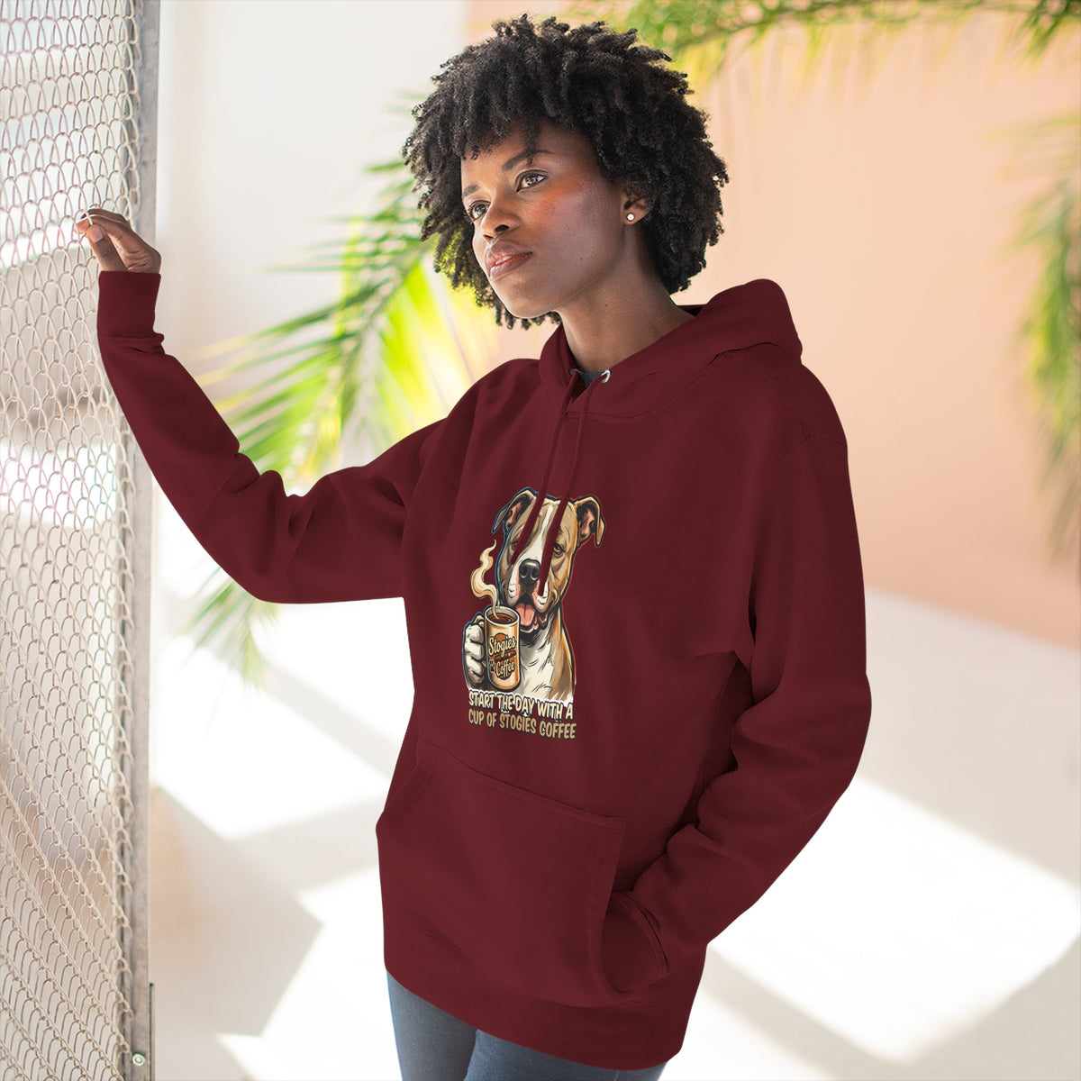 Bulldog Coffee Lover Fleece Hoodie