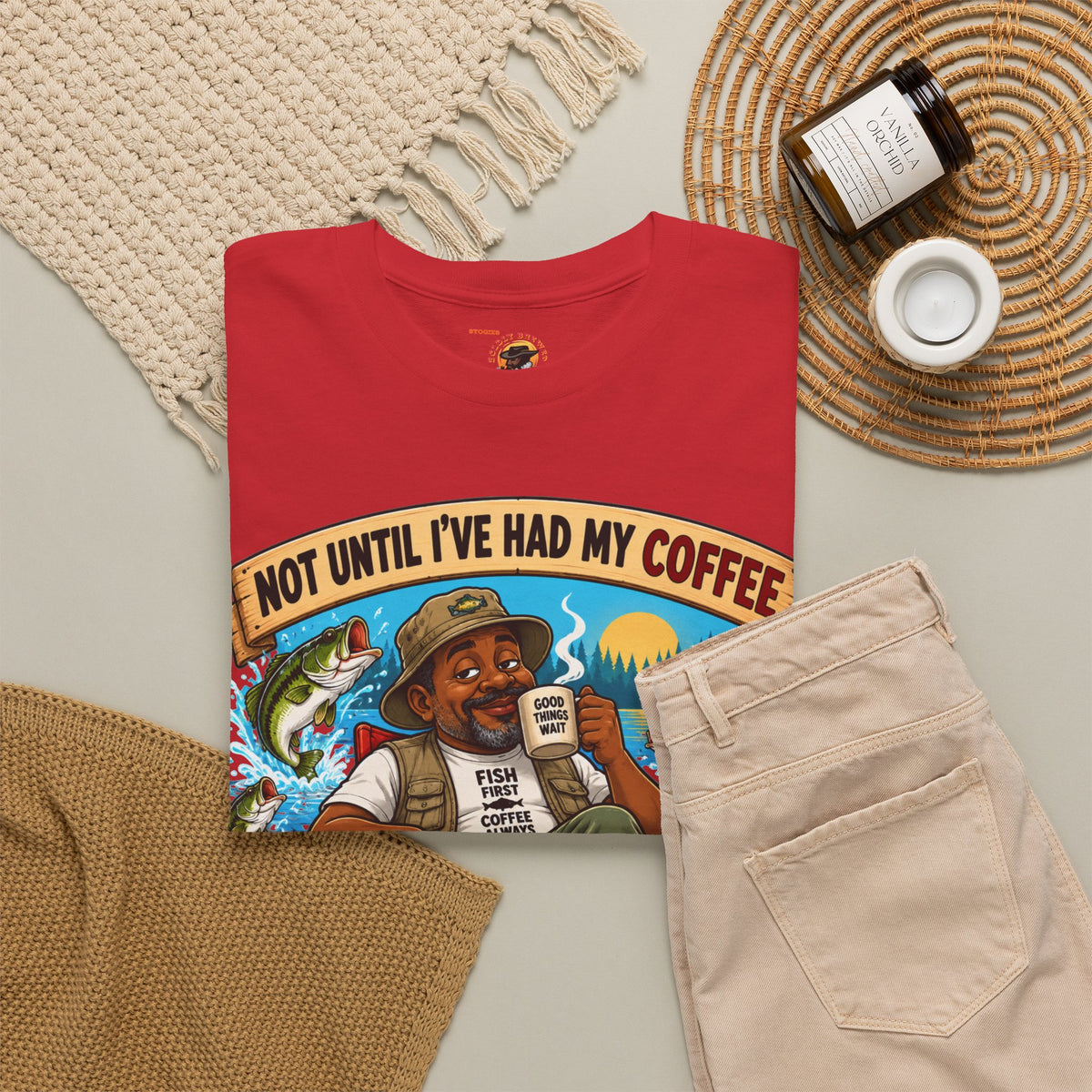 Not Until I’ve Had My Coffee T-Shirt – Funny Coffee Lover Camping Design