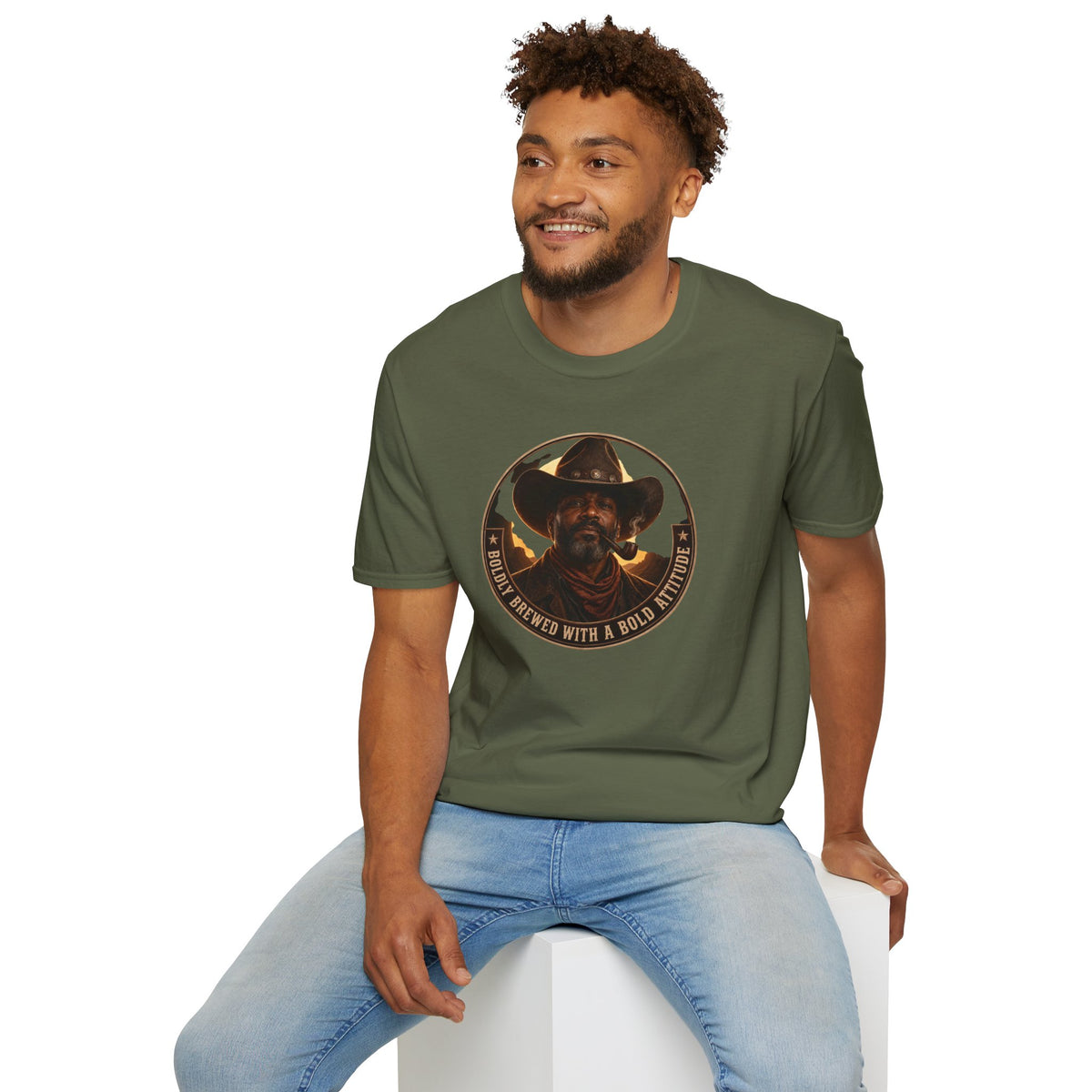 Cowboy Coffee-Inspired Graphic T-Shirt – “Brewed With a Bold Attitude”