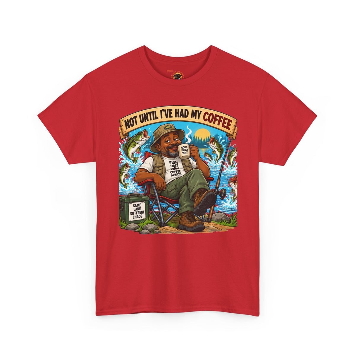 Not Until I’ve Had My Coffee T-Shirt – Funny Coffee Lover Camping Design