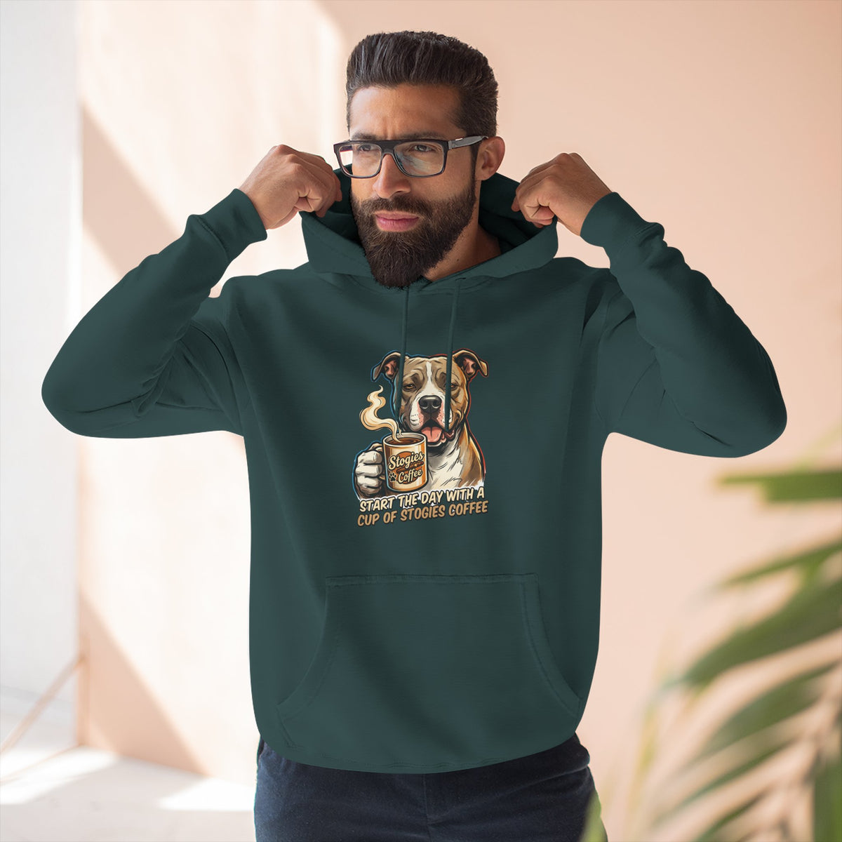 Bulldog Coffee Lover Fleece Hoodie
