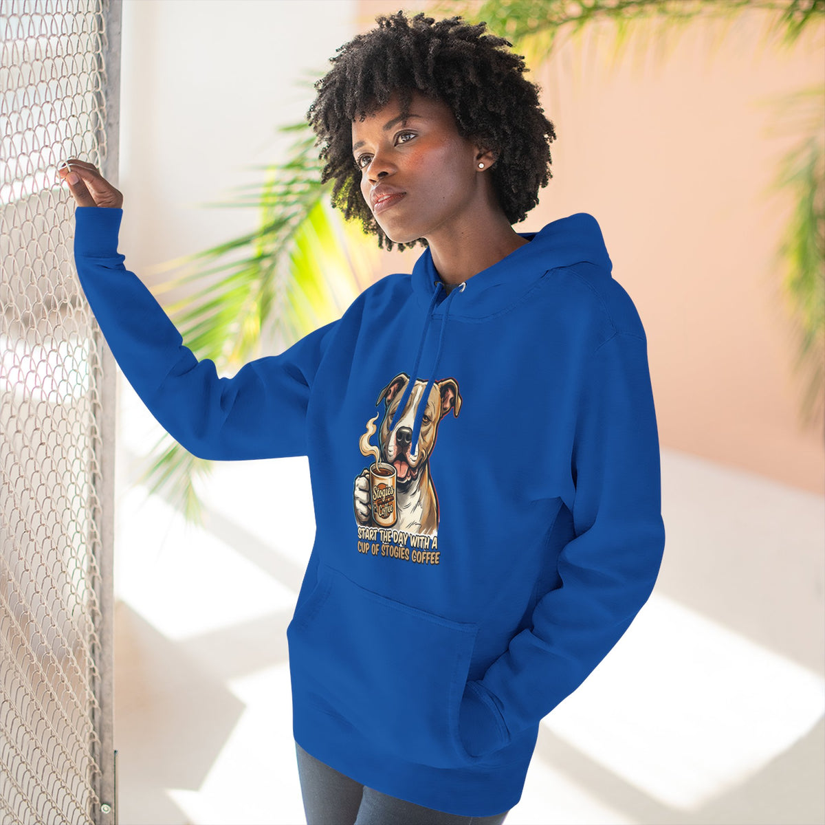 Bulldog Coffee Lover Fleece Hoodie