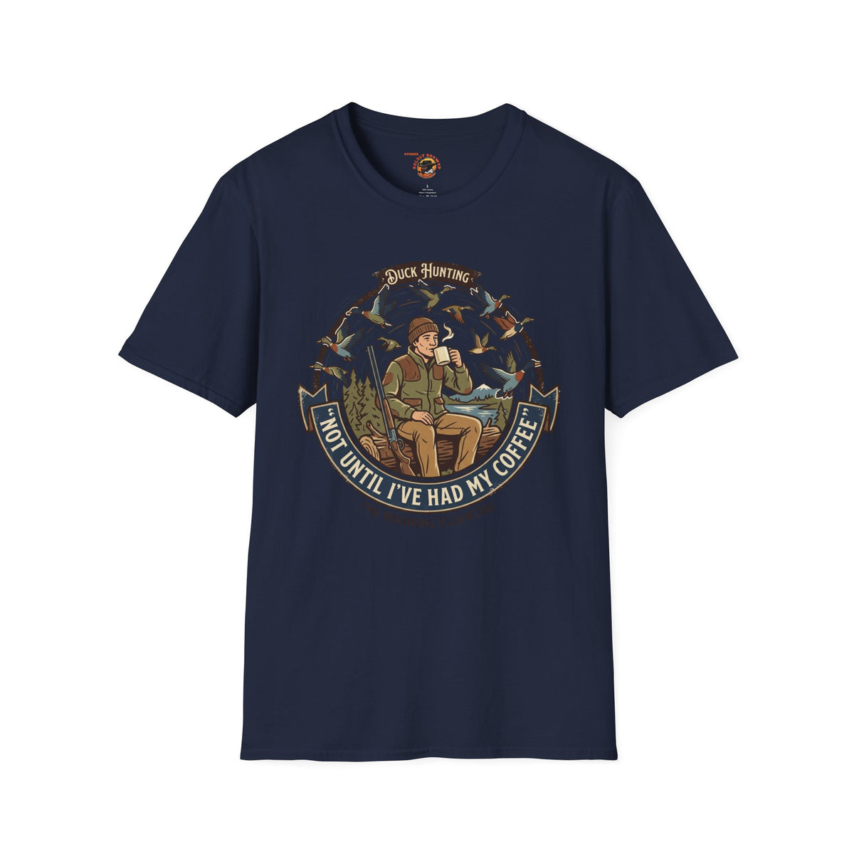 Hunting Coffee T-Shirt — "No Hunting Until I've Had My Coffee" Vintage Camper Design